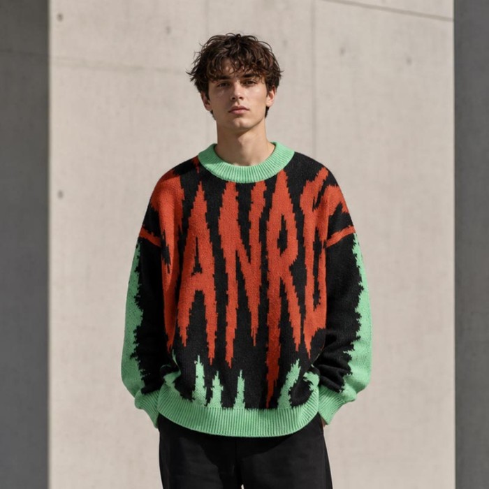 Abstract Graphic Custom Knit Sweater