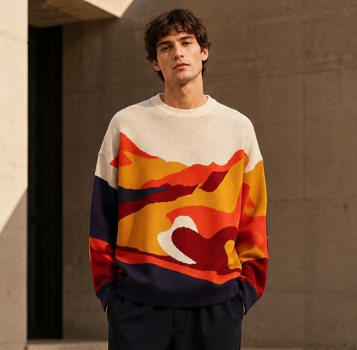 Abstract Graphic Custom Knit Sweater