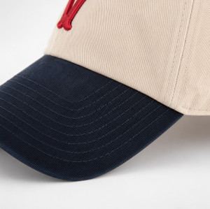 Custom Embroidered Baseball Cap with Navy Contrast Brim