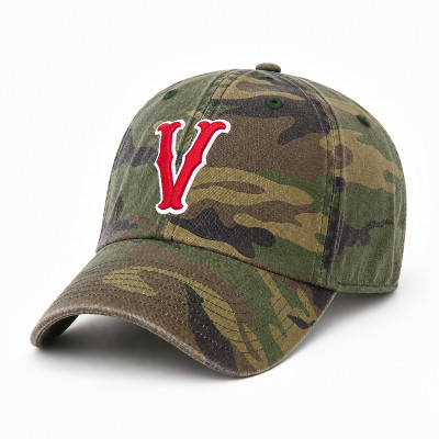 Custom Camo Baseball Cap with Raised Embroidery