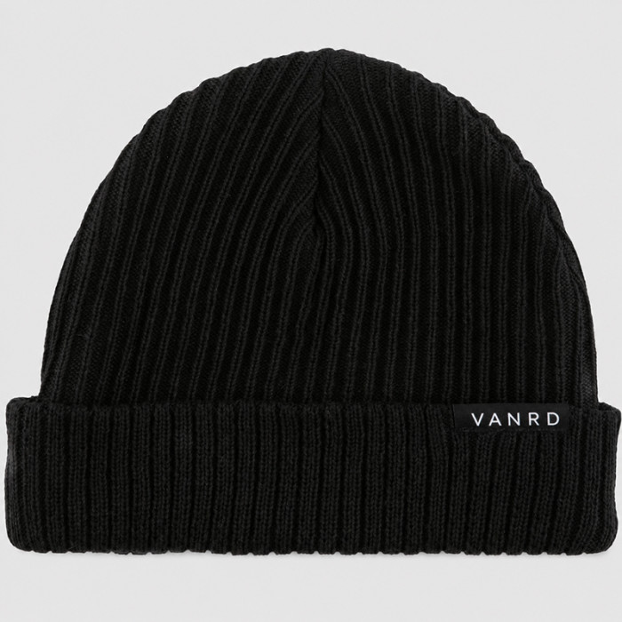 Custom Knit Beanie with Ribbed Cuff Label