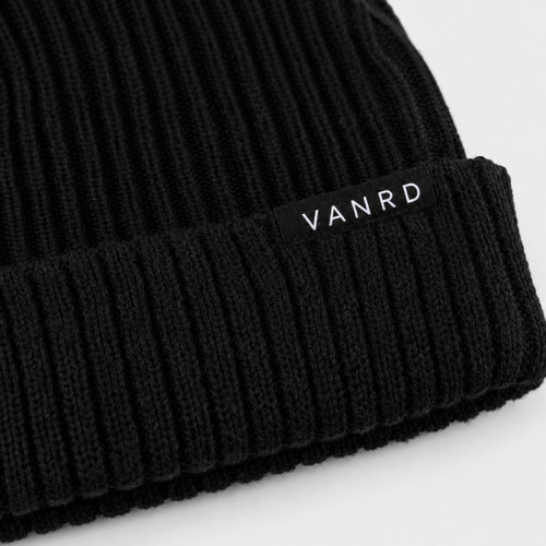 Custom Knit Beanie with Ribbed Cuff Label