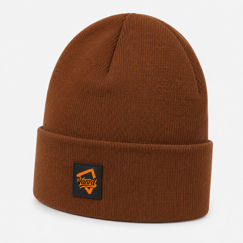 Custom Knit Beanie with Logo Patch for Private Label