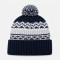 Custom Pom Pom Beanie with Jacquard Knit Pattern