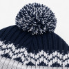 Custom Pom Pom Beanie with Jacquard Knit Pattern