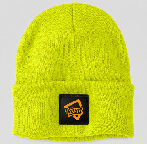 Custom Knit Beanie with Neon Logo Patch