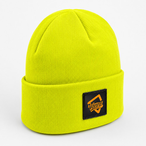 Custom Knit Beanie with Neon Logo Patch