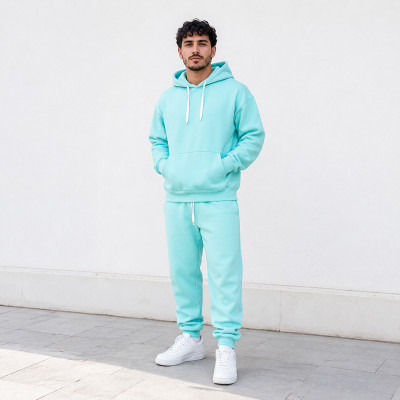 Custom Fleece Hoodie Tracksuit Set Private Label Manufacturer