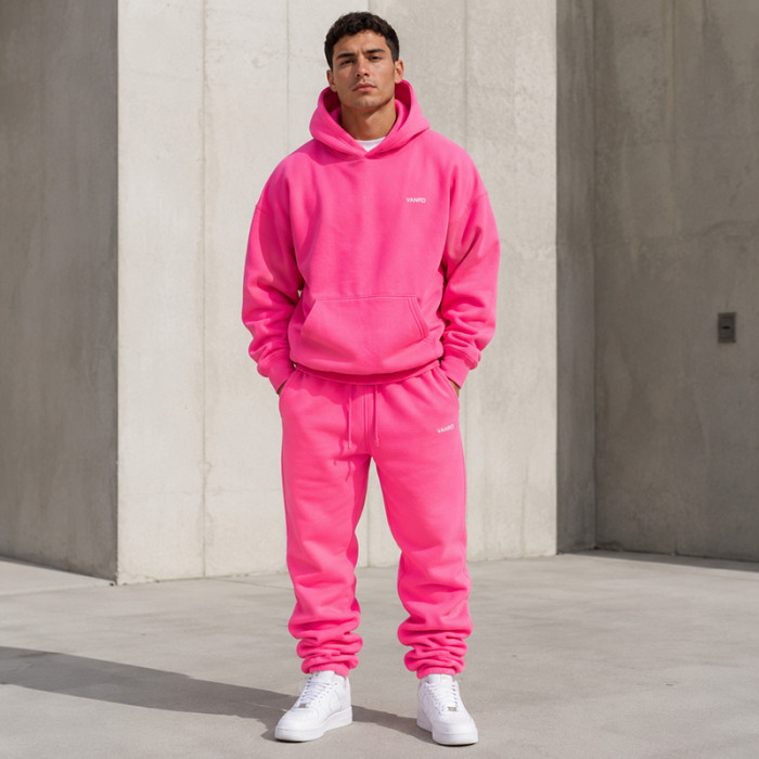 Custom Fleece Hoodie Tracksuit Set Private Label Manufacturer