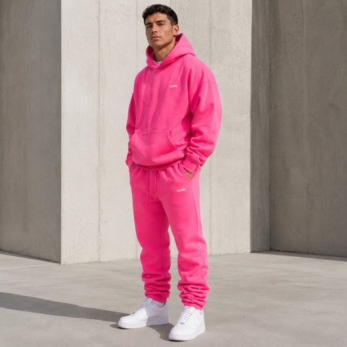 Custom Fleece Hoodie Tracksuit Set Private Label Manufacturer