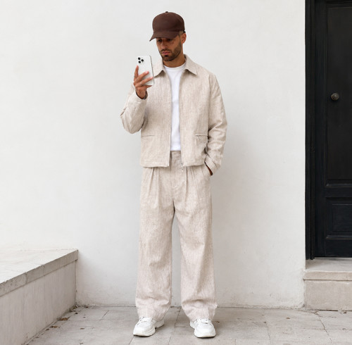 Custom Tracksuit Set with Tonal Jacquard Texture