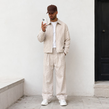 Custom Tracksuit Set with Tonal Jacquard Texture