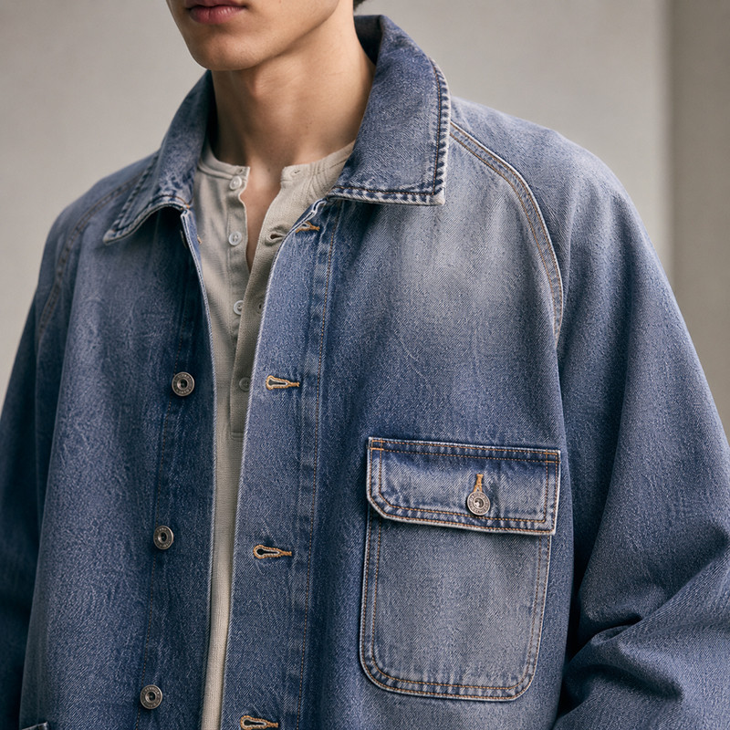 Green retro jacket model display