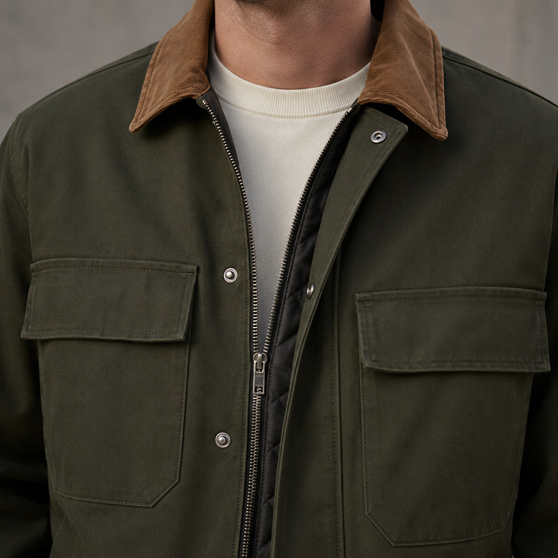 Green retro jacket model display