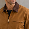 Custom Work Jacket with Contrast Collar for Private Label