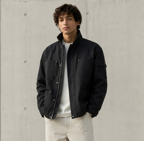 Custom Work Jacket with Utility Pockets for Brands