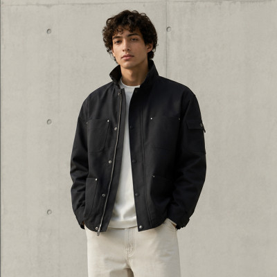 Custom Work Jacket with Utility Pockets for Brands