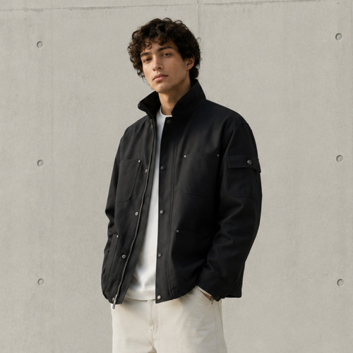 Custom Work Jacket with Utility Pockets for Brands