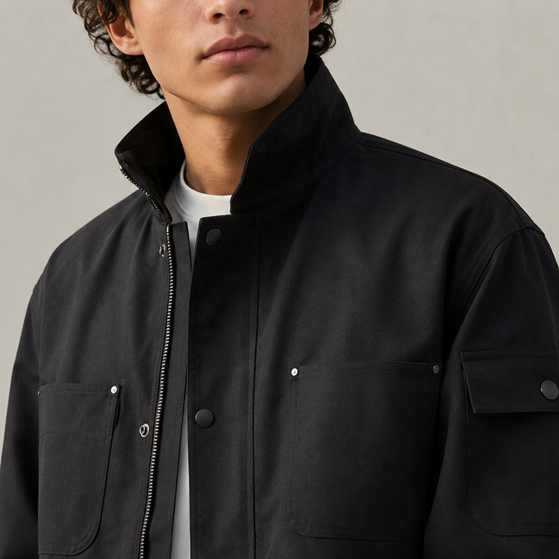 Green retro jacket model display