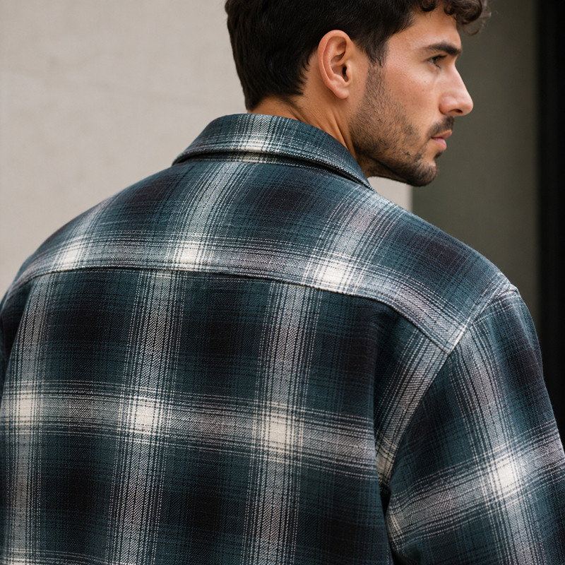 Green retro jacket model display
