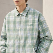 Custom Jacket with Plaid Zip Front for Private Label