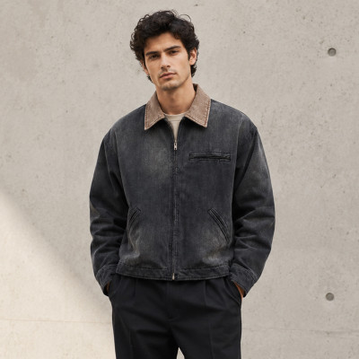 Custom Work Jacket with Washed Finish for Private Label