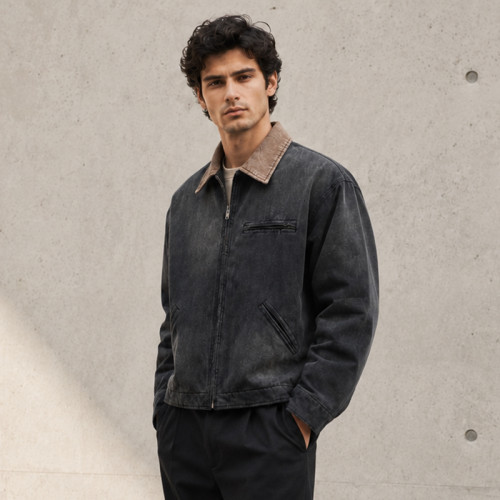Custom Work Jacket with Washed Finish for Private Label