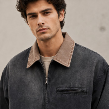 Custom Work Jacket with Washed Finish for Private Label