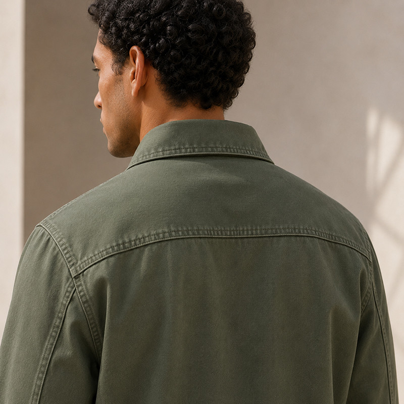 Green retro jacket model display