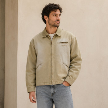 Custom Work Jacket with Washed Finish for Private Label