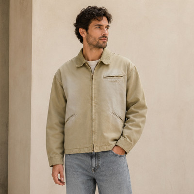 Custom Work Jacket with Washed Finish for Private Label