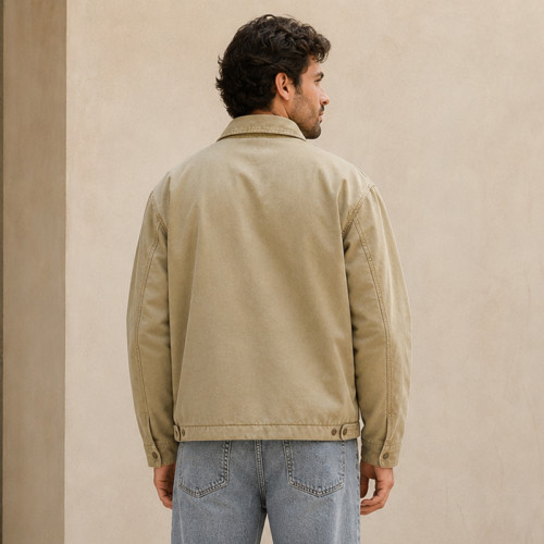 Custom Work Jacket with Washed Finish for Private Label