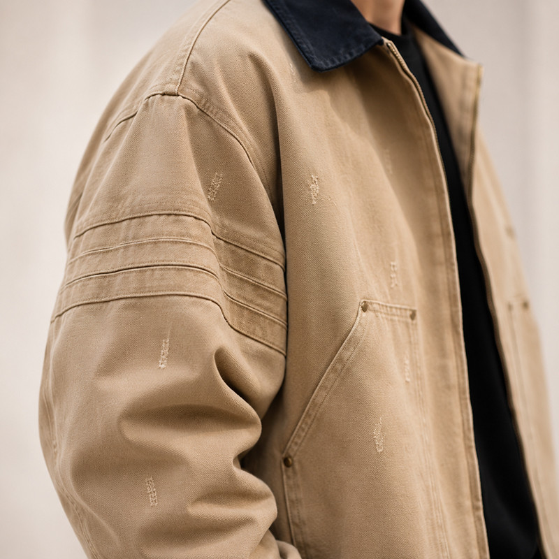 Green retro jacket model display
