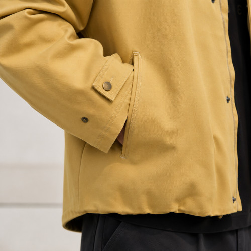 Custom Canvas Jacket with Contrast Collar for Brands