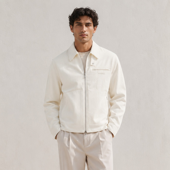 Custom Jacket with Chest Zip Pocket for Private Label