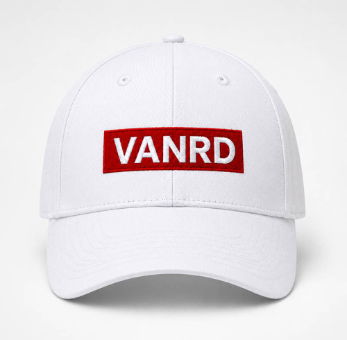 Custom Embroidered Baseball Cap With Red Logo Patch