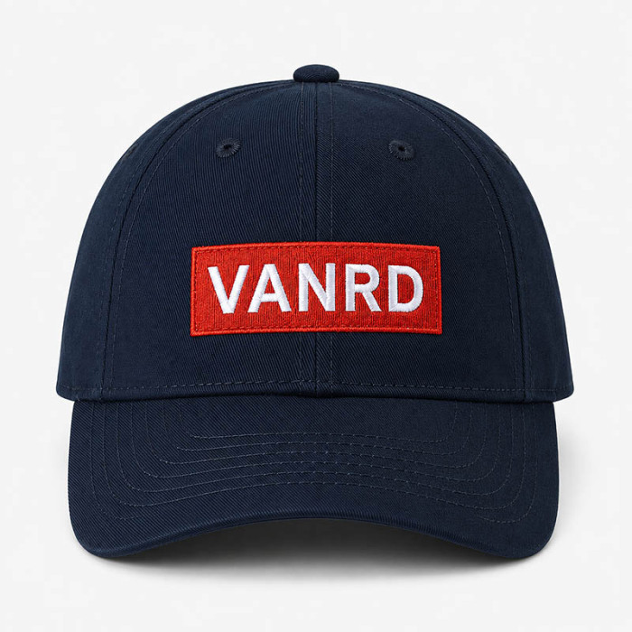 Custom Navy Embroidered Baseball Cap With Logo Patch