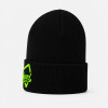 Custom Black Embroidered Beanie With Neon Logo Cuff