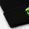 Custom Black Embroidered Beanie With Neon Logo Cuff
