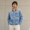 Custom Denim Jacket With Corduroy Collar and Patch Pockets
