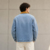 Custom Denim Jacket With Corduroy Collar and Patch Pockets