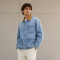 Custom Denim Jacket With Corduroy Collar and Patch Pockets