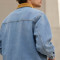 Custom Denim Jacket With Corduroy Collar and Patch Pockets