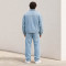 Custom Tracksuit Set in Washed Denim for Streetwear