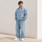 Custom Tracksuit Set in Washed Denim for Streetwear