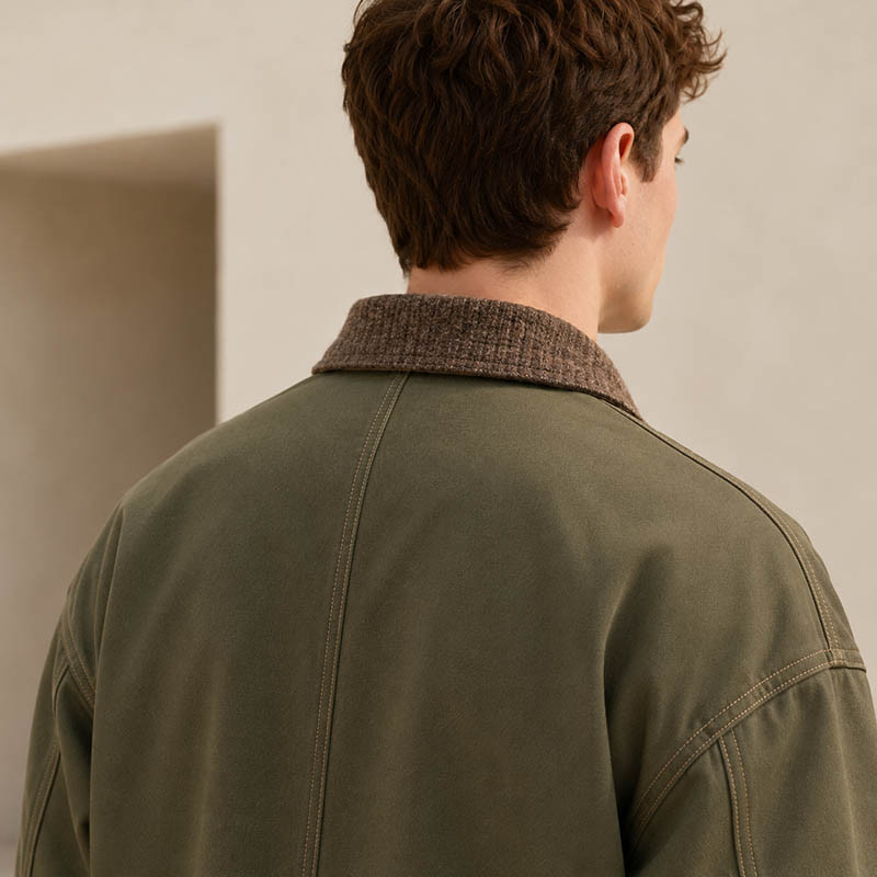 Green retro jacket model display