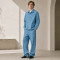 Custom Tracksuit Set in Light Wash Denim