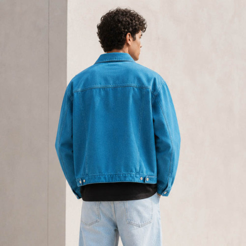Custom Washed Denim Zip Up Jacket for Streetwear Brands