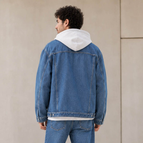 Custom Denim Jacket With Patch Pockets for Streetwear