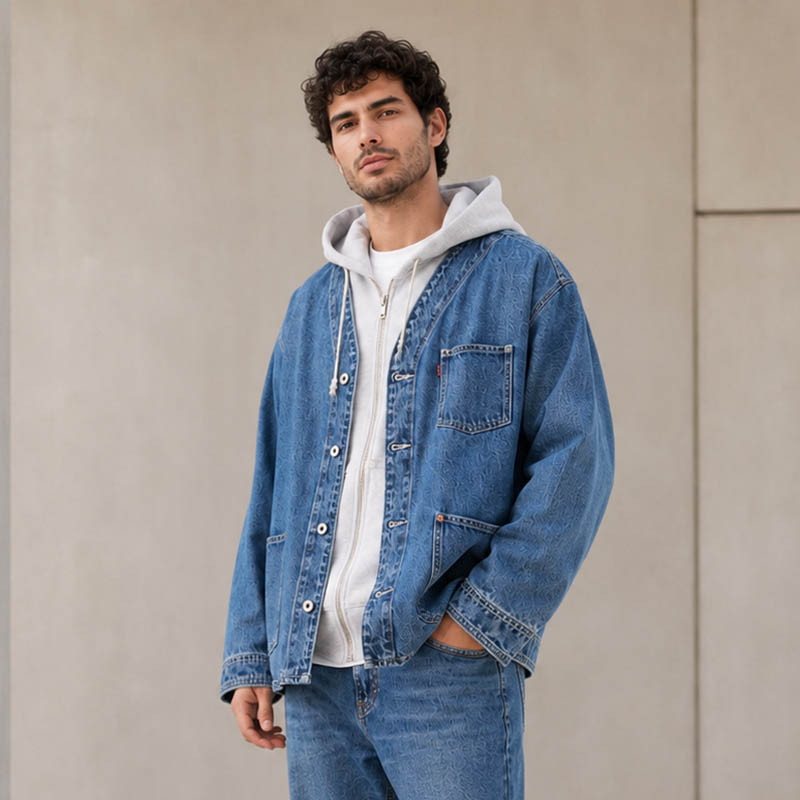 Green retro jacket model display